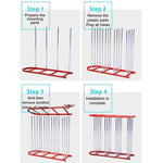 Black Corridor Easy Disassembly Doorway Compartment Iron Floor Shoe Rack, Triple S, Triple L