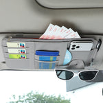 2 PCS Auto Sun Visor Card Clip Business Card Glasses Clip Zipper Car Mobile Phone Document Folder, Gray, Beige, Black, Red, Pink, Blue