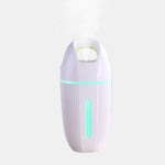 เครื่องฟอกอากาศในรถและบ้านแบบเสียบ USB พร้อมไฟสีสันและเครื่องเพิ่มความชื้น สีชมพู, น้ำเงิน, เขียว