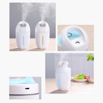 เครื่องฟอกอากาศในรถและบ้านแบบเสียบ USB พร้อมไฟสีสันและเครื่องเพิ่มความชื้น สีชมพู, น้ำเงิน, เขียว
