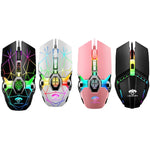 เมาส์เกมกลไก LEAVEN 7 ปุ่ม 4000 DPI มีสาย USB สำหรับคอมพิวเตอร์สำนักงาน พร้อมไฟ RGB, สายยาว 1.5 ม., รุ่น S30 สีดำ, S30 สีขาว, S30 สีชมพู, S10 สีดำ
