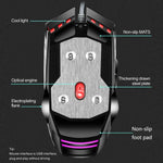 เมาส์เกมกลไก LEAVEN 7 ปุ่ม 4000 DPI มีสาย USB สำหรับคอมพิวเตอร์สำนักงาน พร้อมไฟ RGB, สายยาว 1.5 ม., รุ่น S30 สีดำ, S30 สีขาว, S30 สีชมพู, S10 สีดำ