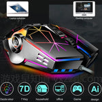 เมาส์เกมกลไก LEAVEN 7 ปุ่ม 4000 DPI มีสาย USB สำหรับคอมพิวเตอร์สำนักงาน พร้อมไฟ RGB, สายยาว 1.5 ม., รุ่น S30 สีดำ, S30 สีขาว, S30 สีชมพู, S10 สีดำ
