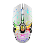 เมาส์เกมกลไก LEAVEN 7 ปุ่ม 4000 DPI มีสาย USB สำหรับคอมพิวเตอร์สำนักงาน พร้อมไฟ RGB, สายยาว 1.5 ม., รุ่น S30 สีดำ, S30 สีขาว, S30 สีชมพู, S10 สีดำ