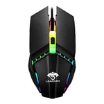 เมาส์เกมกลไก LEAVEN 7 ปุ่ม 4000 DPI มีสาย USB สำหรับคอมพิวเตอร์สำนักงาน พร้อมไฟ RGB, สายยาว 1.5 ม., รุ่น S30 สีดำ, S30 สีขาว, S30 สีชมพู, S10 สีดำ