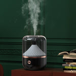 เครื่องพ่นไอน้ำอโรม่าออยล์สำหรับห้องนอน HX-930 กระจกกลม เครื่องพ่นไอน้ำอัลตราโซนิก เพิ่มความชุ่มชื้น สีดำ, ขาว, เขียว