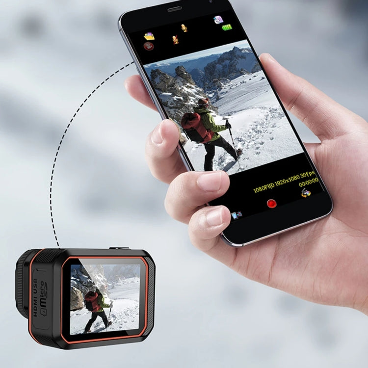 SC002-12 กล้องกีฬากลางแจ้ง 4K WiFi ดำน้ำกันน้ำ กล้องมินิ สีดำ