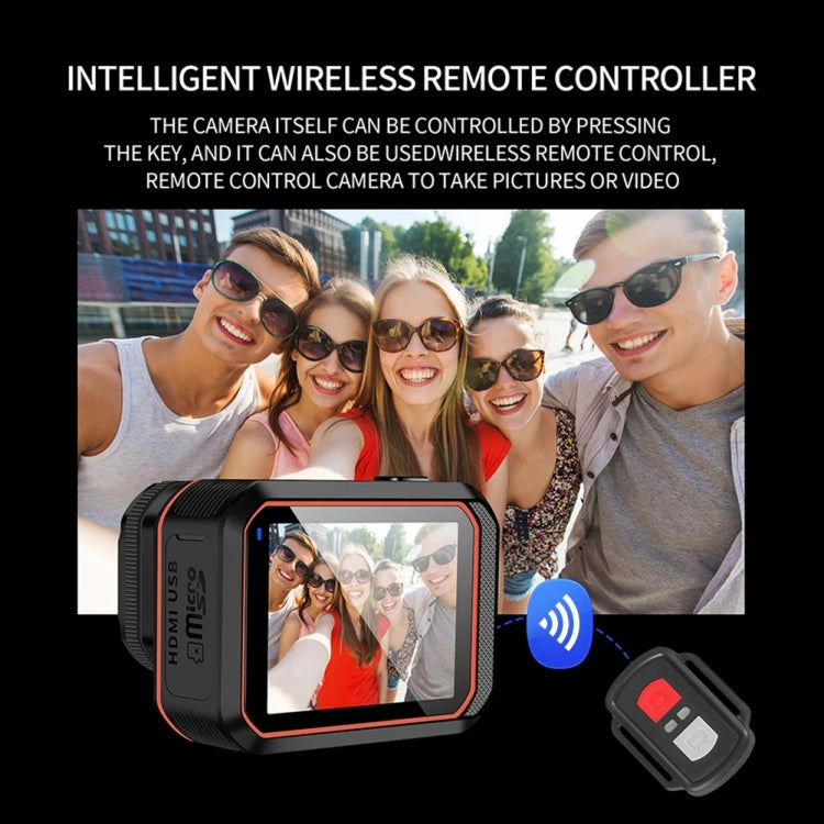 SC002-12 กล้องกีฬากลางแจ้ง 4K WiFi ดำน้ำกันน้ำ กล้องมินิ สีดำ