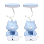 โคมไฟตั้งโต๊ะ LED พร้อมที่ใส่ปากกา FY6601 การ์ตูน 2 ชิ้น ป้องกันสายตา สำหรับหอพักนักเรียน สีชมพู, น้ำเงิน, เขียว