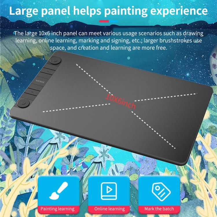 VEIKK VK1060PRO แท็บเล็ตดิจิทัล กระดานวาดภาพมือวาด กระดานวาดภาพอิเล็กทรอนิกส์ เชื่อมต่อกับโทรศัพท์มือถือได้ VK1060PRO