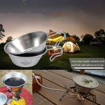 ชามสแตนเลสหนาแบบพกพา Campingmoon S220 ชุดช้อนส้อมอเนกประสงค์สำหรับแคมป์ปิ้ง