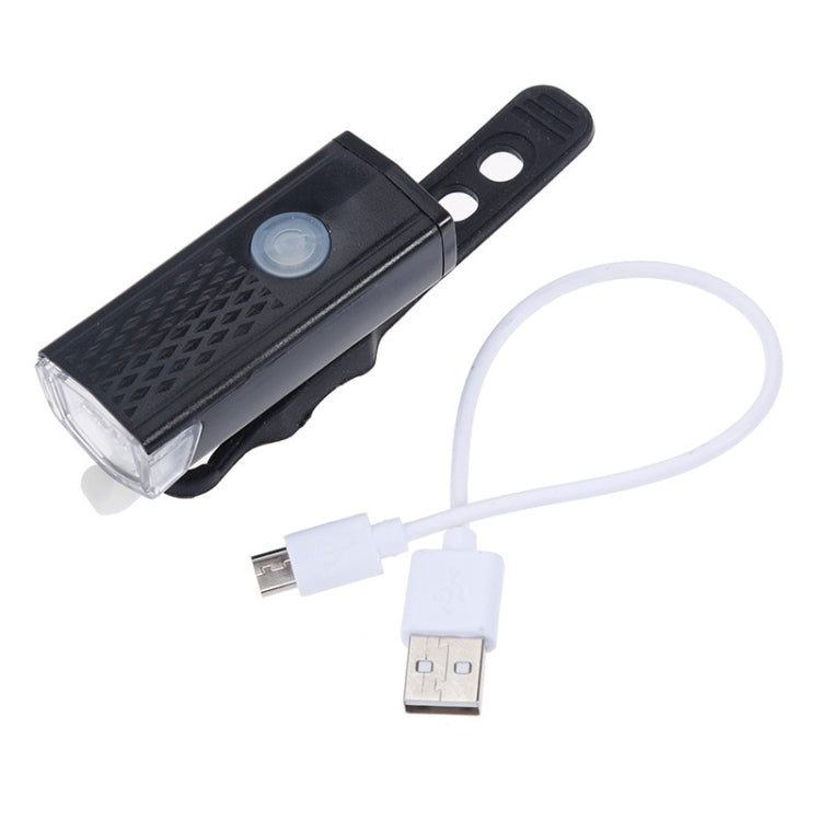 ชุดไฟจักรยาน USB ชาร์จได้ กันน้ำ ไฟหน้าจักรยานและไฟท้าย, ไฟหน้า + ไฟท้าย (สีดำ)