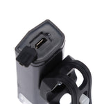 ชุดไฟจักรยาน USB ชาร์จได้ กันน้ำ ไฟหน้าจักรยานและไฟท้าย, ไฟหน้า + ไฟท้าย (สีดำ)