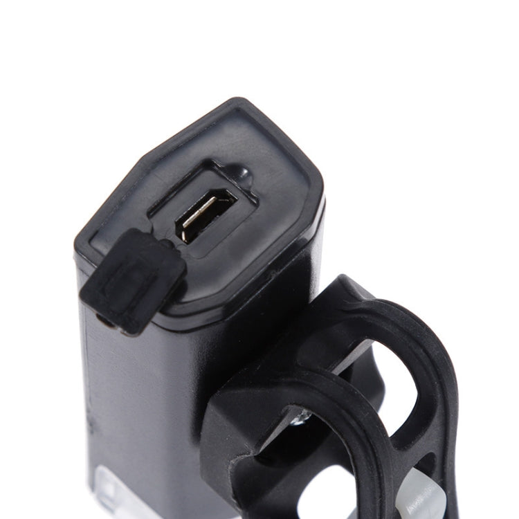 ชุดไฟจักรยาน USB ชาร์จได้ กันน้ำ ไฟหน้าจักรยานและไฟท้าย, ไฟหน้า + ไฟท้าย (สีดำ)