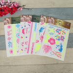 สติ๊กเกอร์รอยสักแขนลายดอกไม้เรืองแสง 10 ชิ้น กันน้ำ, DKCS010, DKCS017, DKCS019, DKCS022, DKCS025, DKCS028, DKCS032, DKCS033, DKCS034, DKCS036, DKCS037, DKCS042
