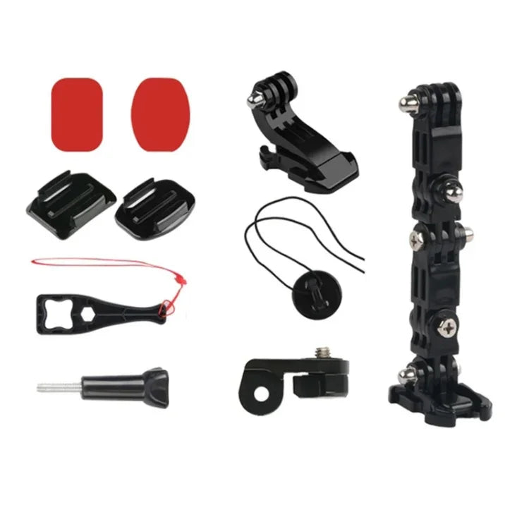 ชุดยึดแขนหลายข้อแบบติดกาวสำหรับหมวกกันน็อคจักรยาน 2 ชุด สำหรับ DJI Osmo Action, GoPro HERO9 Black / HERO8 Black /7 /6 /5 /5 Session /4 Session /4 /3+ /3 /2 /1, Xiaoyi และกล้องแอคชั่นอื่นๆ, ชุดหมวกกันน็อคจักรยานสไตล์ 3, ชุดหมวกกันน็อคจักรยานสไตล์ 4