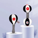 TOLOLO ของเล่นฝึกสายตาเด็ก 1 คู่ ของเล่นการศึกษาตั้งแต่แรกเกิด ค้อนทรายสีขาวดำ ลูกตุ้มทรงดัมเบล กระดิ่งเด็ก, T168263-2