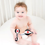 TOLOLO ของเล่นฝึกสายตาเด็ก 1 คู่ ของเล่นการศึกษาตั้งแต่แรกเกิด ค้อนทรายสีขาวดำ ลูกตุ้มทรงดัมเบล กระดิ่งเด็ก, T168263-2