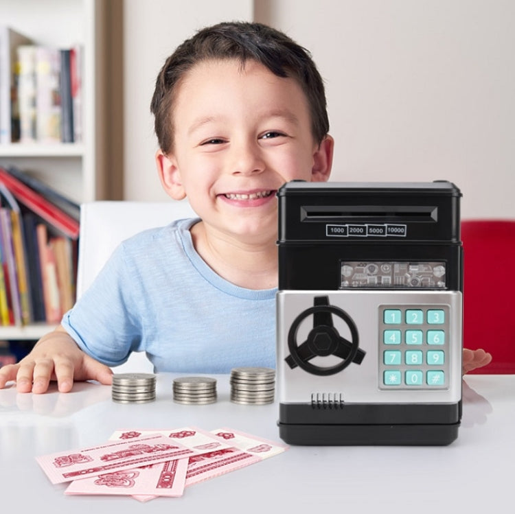 Password Safe Deposit Box Children Automatic Savings ATM Machine Toy, Black Red, White Blue, White Pink, Panda, Reddish Black, Green, Red&Black