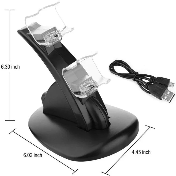 แท่นชาร์จคอนโทรลเลอร์ LED พร้อมพอร์ต USB คู่ สำหรับ PS4 / PS4 Pro / PS4 Slim, สำหรับ PS4 / PS4 Pro / PS4 Slim