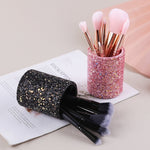 กล่องเก็บอุปกรณ์แต่งหน้า ZOREYA ถังเก็บแปรงแต่งหน้าป้องกันฝุ่น, สีชมพู, สีดำ