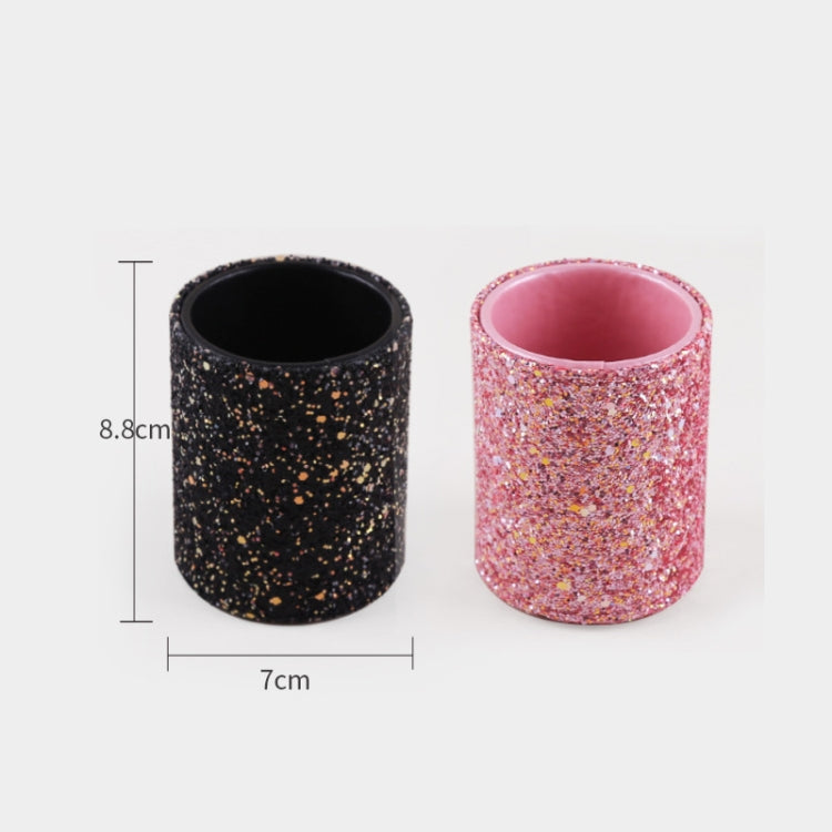 กล่องเก็บอุปกรณ์แต่งหน้า ZOREYA ถังเก็บแปรงแต่งหน้าป้องกันฝุ่น, สีชมพู, สีดำ