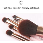 ชุดแปรงแต่งหน้า ZOREYA ZS744 7-in-1 เครื่องมือความงาม พร้อมกระเป๋า สีชมพู + กระเป๋า, สีดำ + กระเป๋า, สีชมพู + กล่องเหล็ก, สีดำ + กล่องเหล็ก