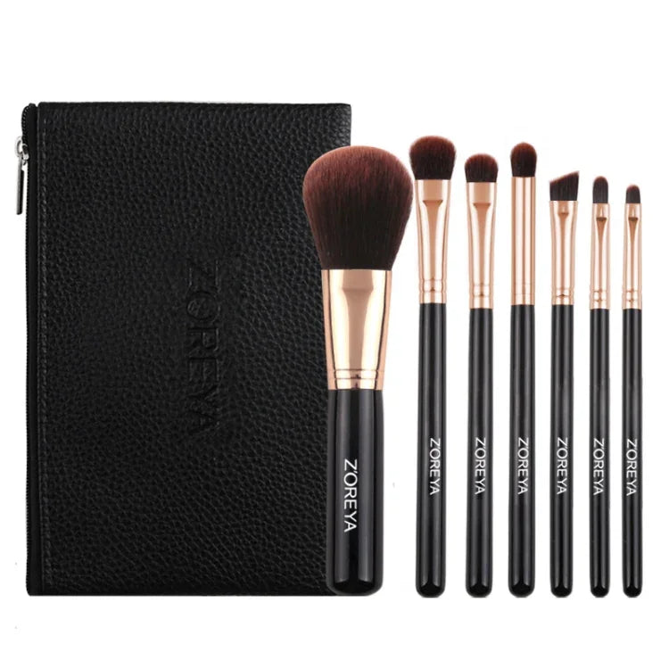 ชุดแปรงแต่งหน้า ZOREYA ZS744 7-in-1 เครื่องมือความงาม พร้อมกระเป๋า สีชมพู + กระเป๋า, สีดำ + กระเป๋า, สีชมพู + กล่องเหล็ก, สีดำ + กล่องเหล็ก