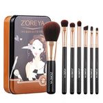 ชุดแปรงแต่งหน้า ZOREYA ZS744 7-in-1 เครื่องมือความงาม พร้อมกระเป๋า สีชมพู + กระเป๋า, สีดำ + กระเป๋า, สีชมพู + กล่องเหล็ก, สีดำ + กล่องเหล็ก