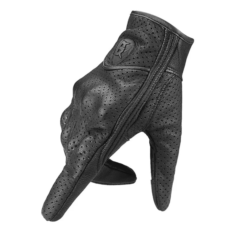 ถุงมือหนังขี่มอเตอร์ไซค์ GHOST RACING GR-ST06 ถุงมือสัมผัสหน้าจอ ระบายอากาศ ป้องกันการตก, M, L, XL