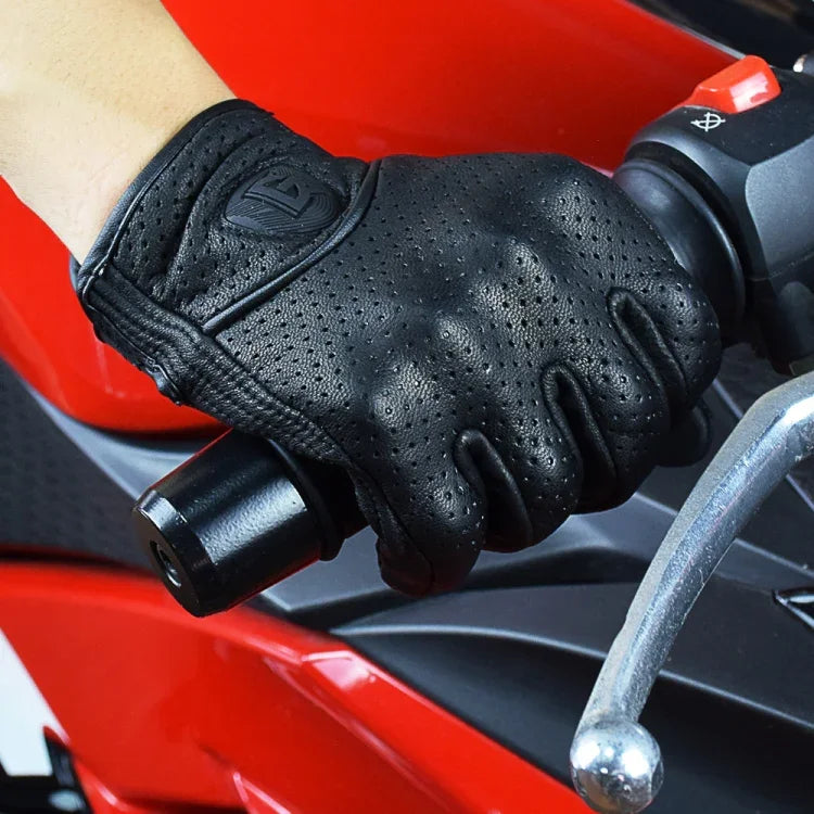 ถุงมือหนังขี่มอเตอร์ไซค์ GHOST RACING GR-ST06 ถุงมือสัมผัสหน้าจอ ระบายอากาศ ป้องกันการตก, M, L, XL