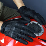 ถุงมือหนังขี่มอเตอร์ไซค์ GHOST RACING GR-ST06 ถุงมือสัมผัสหน้าจอ ระบายอากาศ ป้องกันการตก, M, L, XL