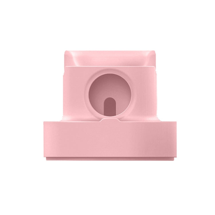 แท่นชาร์จนาฬิกาอัจฉริยะ 2-in-1 แบบตั้งโต๊ะ ซิลิโคน สำหรับ Apple Watch, สีดำ, สีขาว, สีชมพู, สีน้ำเงินเข้ม, สีเทา