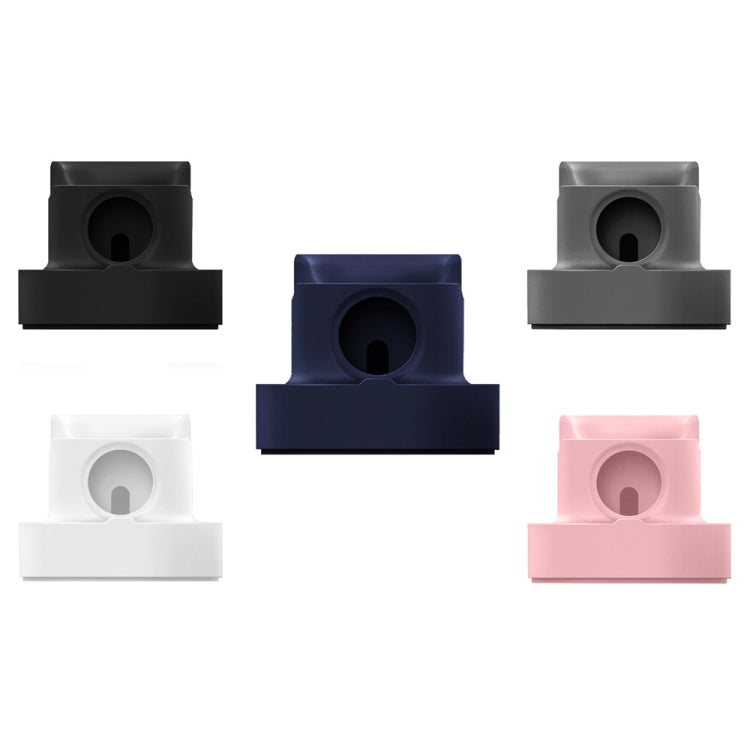 แท่นชาร์จนาฬิกาอัจฉริยะ 2-in-1 แบบตั้งโต๊ะ ซิลิโคน สำหรับ Apple Watch, สีดำ, สีขาว, สีชมพู, สีน้ำเงินเข้ม, สีเทา