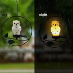 ไฟสวนกลางแจ้งกันน้ำพลังงานแสงอาทิตย์จำลองสัตว์สนามหญ้า LED, นกฮูก, นก