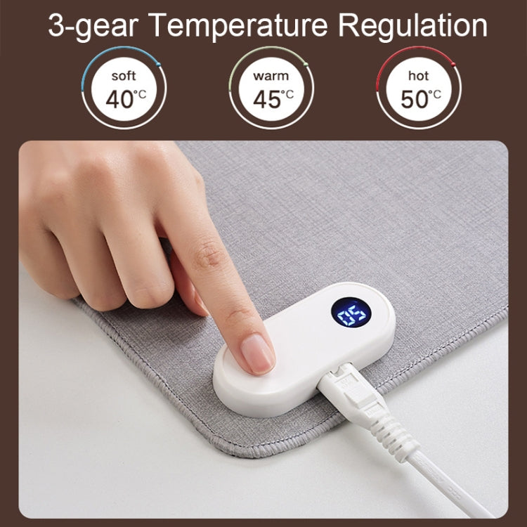 Intelligent Digital Display Timing Heating Mouse Pad Office Desktop Electric Heating Mat, CN Plug, Rabbit 80x33cm, Black 80x33cm, Grey 60x36cm