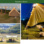 เชือกลมหลังคาเต็นท์แคมป์ปิ้งกลางแจ้ง เชือกลมเรืองแสงมัลติฟังก์ชัน หัวเข็มขัดเชือกลม เชือกยึดเต็นท์ ขนาด 4 ม. x 4 ม้วน, 4 ม. x 6 ม้วน
