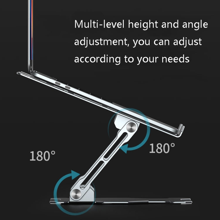 Integrated Foldable Laptop Stand Hollow Heat-Dissipating Flat Desktop Stand, Deep Space Gray, Moon Silver