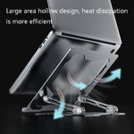 Integrated Foldable Laptop Stand Hollow Heat-Dissipating Flat Desktop Stand, Deep Space Gray, Moon Silver