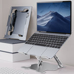 Integrated Foldable Laptop Stand Hollow Heat-Dissipating Flat Desktop Stand, Deep Space Gray, Moon Silver