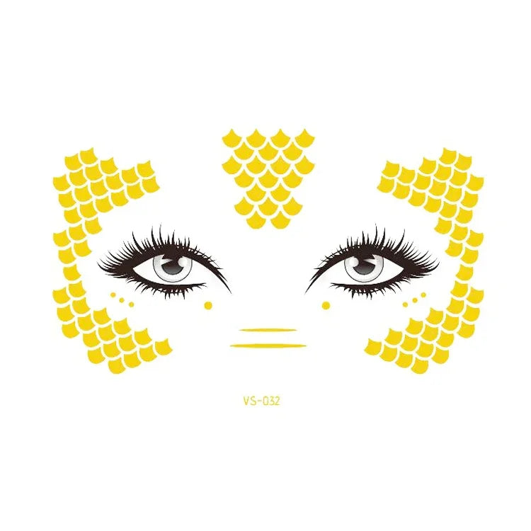 สติ๊กเกอร์รอยสักหน้ากากกันน้ำ 20 ชิ้น สำหรับงานปาร์ตี้, VS-011, VS-012, VS-013, VS-014, VS-015, VS-016, VS-017, VS-018, VS-019, VS-022, VS-023, VS-024, VS-025, VS-027, VS-028, VS-029, VS-030, VS-031, VS-032, VS-033