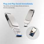 USB 3.0 + 8 พิน + USB-C / Type-C 3-in-1 แฟลชไดรฟ์โลหะหมุนได้ สำหรับโทรศัพท์และคอมพิวเตอร์, 32GB, 16GB, 64GB