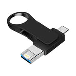 USB 3.0 + 8 พิน + USB-C / Type-C 3-in-1 แฟลชไดรฟ์โลหะสำหรับมือถือและคอมพิวเตอร์, 8GB, 16GB, 32GB, 64GB