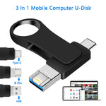 USB 3.0 + 8 พิน + USB-C / Type-C 3-in-1 แฟลชไดรฟ์โลหะสำหรับมือถือและคอมพิวเตอร์, 8GB, 16GB, 32GB, 64GB