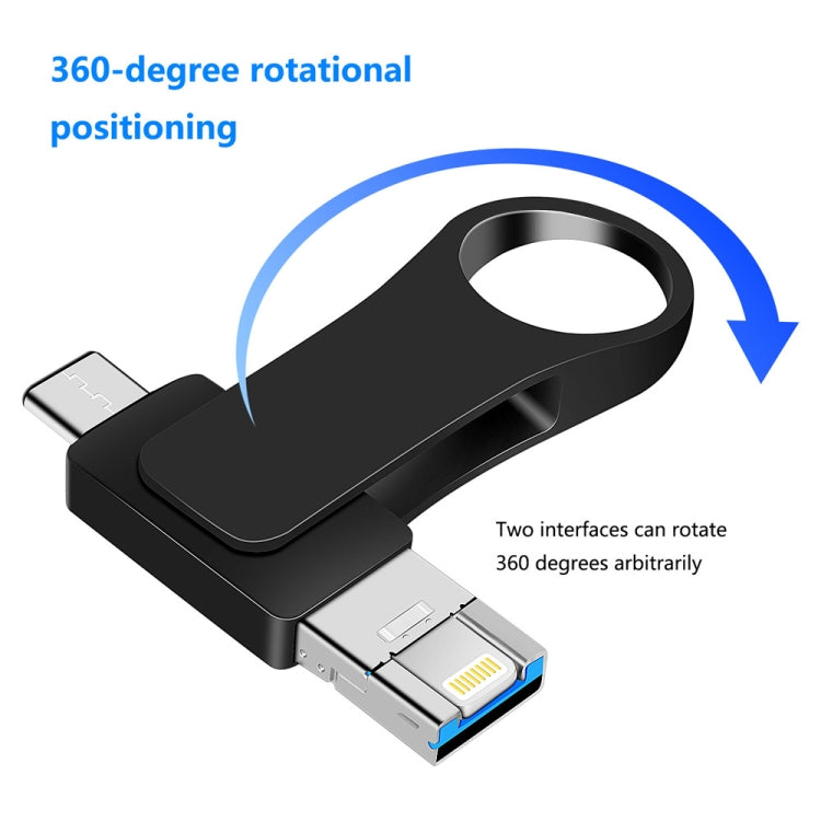 USB 3.0 + 8 พิน + USB-C / Type-C 3-in-1 แฟลชไดรฟ์โลหะสำหรับมือถือและคอมพิวเตอร์, 8GB, 16GB, 32GB, 64GB