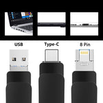 USB 3.0 + 8 พิน + USB-C / Type-C 3-in-1 แฟลชไดรฟ์โลหะสำหรับมือถือและคอมพิวเตอร์, 8GB, 16GB, 32GB, 64GB
