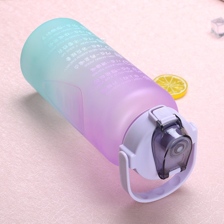 ขวดน้ำกีฬาความจุใหญ่แบบพกพากันตกกลางแจ้ง พร้อมหลอดดูด ขนาด 2 ลิตร