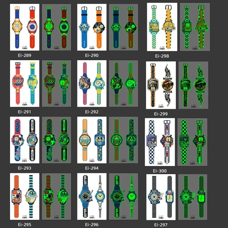 สติ๊กเกอร์รอยสักการ์ตูนเรืองแสงกันน้ำสำหรับเด็ก 20 ชิ้น, Ei-289, EI-290, Ei-291, EI-292, Ei-293, Ei-294, Ei-295, Ei-296, Ei-297, Ei-298, Ei-299, EI-300