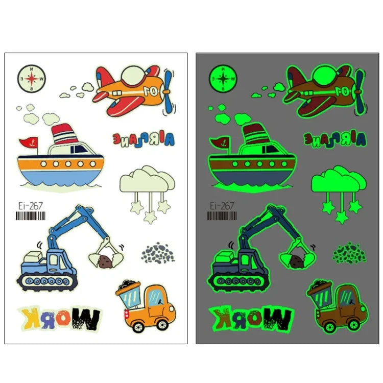 สติ๊กเกอร์รอยสักรถขนส่งการ์ตูนเรืองแสงกันน้ำสำหรับเด็ก 20 ชิ้น, Ei-261, Ei-262, Ei-263, Ei-264, Ei-265, Ei-266, Ei-267, Ei-268, Ei-269, Ei-270, Ei-271, Ei-272, Ei-273, Ei-274, Ei-275, Ei-276