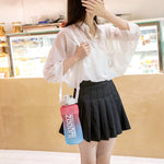 แก้วน้ำกีฬาความจุใหญ่สีไล่ระดับด้านนอก พร้อมหลอดดูด ขนาด 2000 มล.